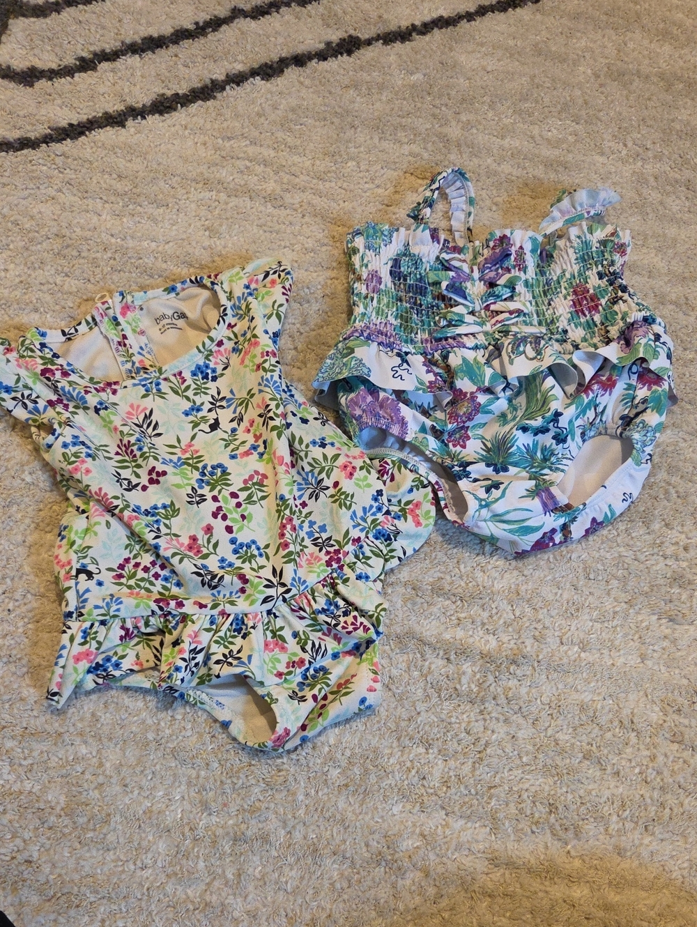 GAP And Janie And Jack Floral Ruffle Baby One-Piece Swimsuits